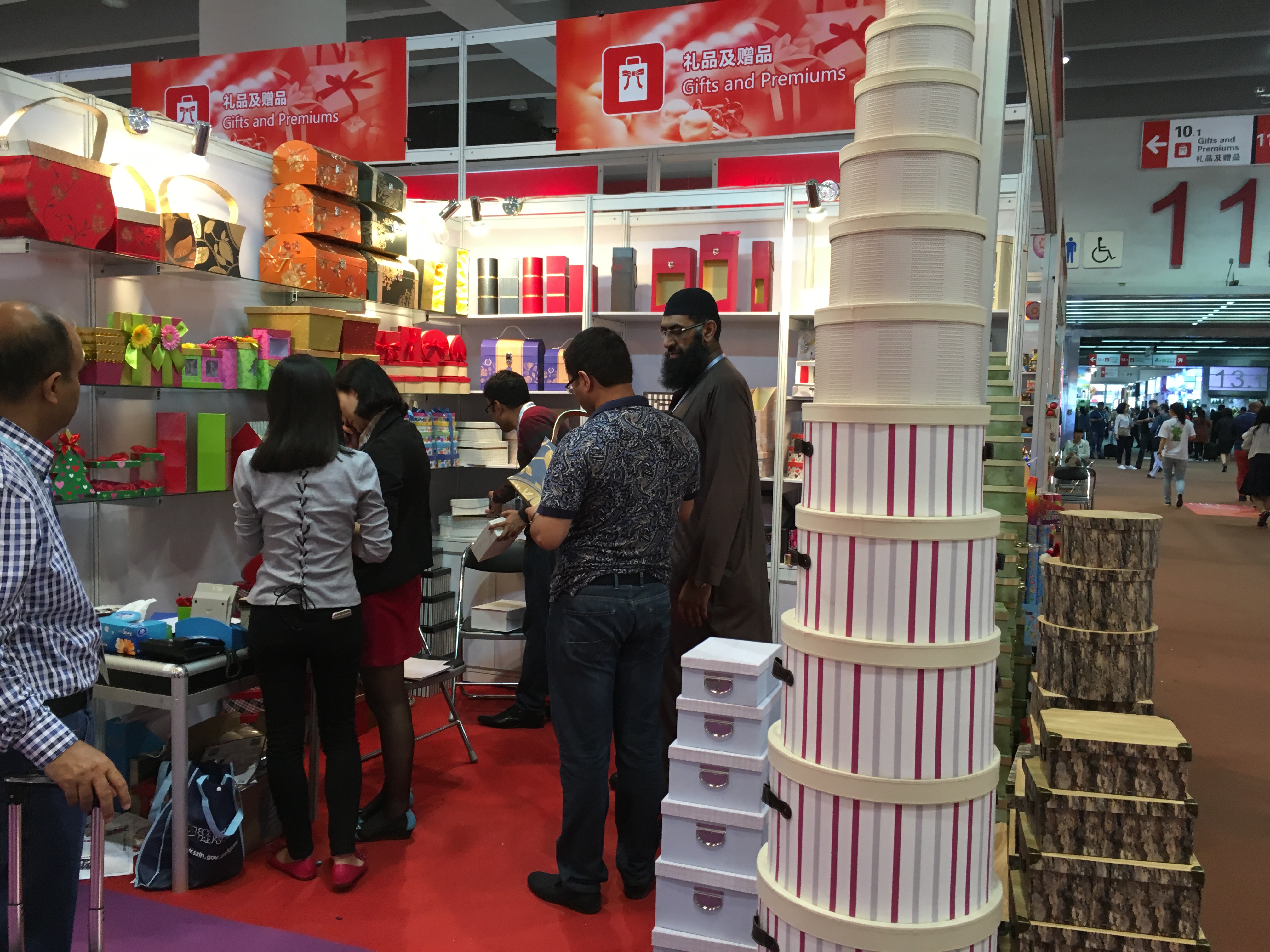 Custom gift box supplier exhibition booth at Canton Fair